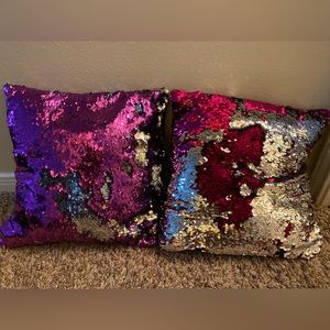 two sequins pillows